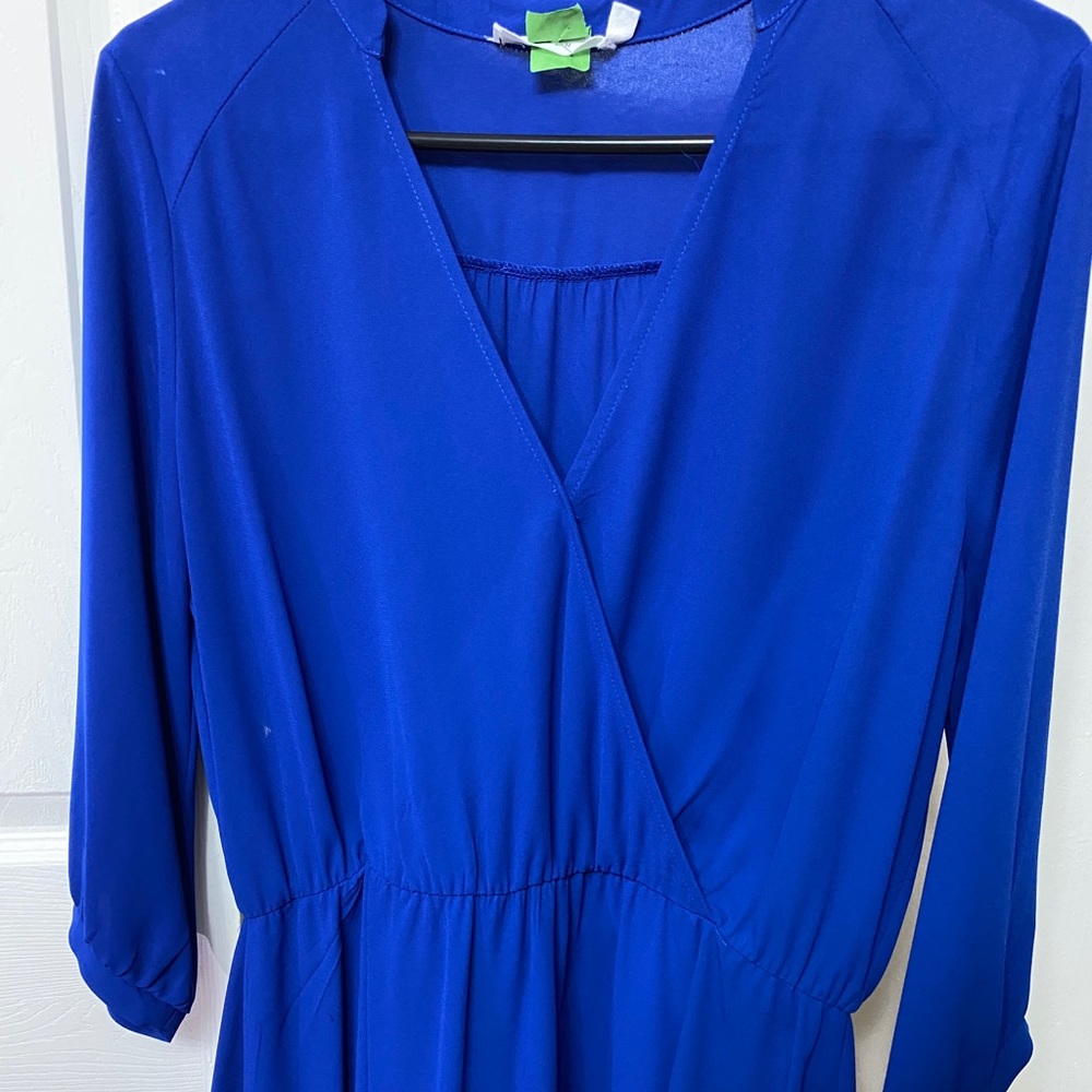Blue Vneck midi dress,Worn Once